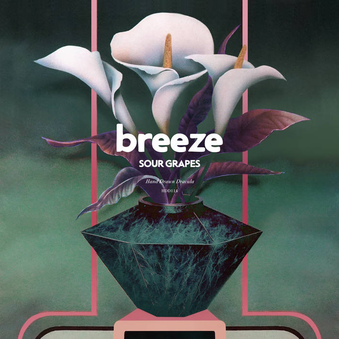 album cover shows three calla lilies in a darkly coloured, geometrically shaped vase.